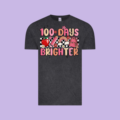 100 Days Brighter Vintage Tee Designed By Maliassmallbusiness
