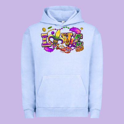 Love Mardi Gras Urban Hoodie Designed By Fadigitalartstudio