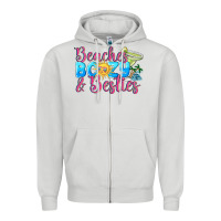 Dove Grey Beaches boozy besties Summer Zipper Hoodie - NancyCooperArtShop
