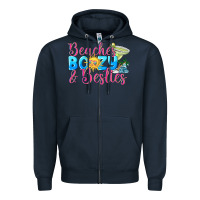 Navy Beaches boozy besties Summer Zipper Hoodie - NancyCooperArtShop