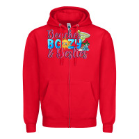 Red Beaches boozy besties Summer Zipper Hoodie - NancyCooperArtShop