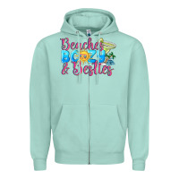 Seafoam Beaches boozy besties Summer Zipper Hoodie - NancyCooperArtShop