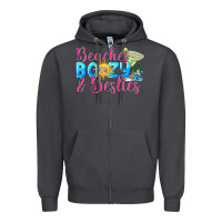 Smoke Beaches boozy besties Summer Zipper Hoodie - NancyCooperArtShop