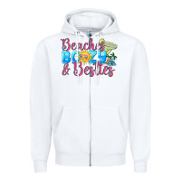 White Beaches boozy besties Summer Zipper Hoodie - NancyCooperArtShop