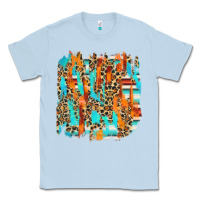 Dusty Blue serape with leopard pattern Classic Tee - NancyCooperArtShop