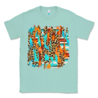 Seafoam serape with leopard pattern Classic Tee - NancyCooperArtShop