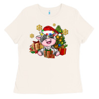 Bone little cute christmas cow Ladies Tee - AdoDesignShop
