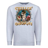 Heather Grey chillin with my gnomies Premium Sweatshirt - CowGirlArtShop