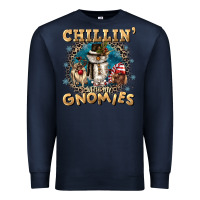 Navy chillin with my gnomies Premium Sweatshirt - CowGirlArtShop