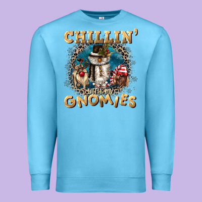 Chillin With My Gnomies Premium Sweatshirt Designed By Cowgirlartshop
