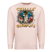 Pale Pink chillin with my gnomies Premium Sweatshirt - CowGirlArtShop