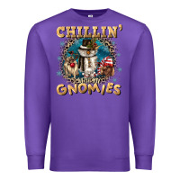 Purple chillin with my gnomies Premium Sweatshirt - CowGirlArtShop