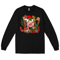 Black joy christmas with pig bbs Long Sleeve Tee - BundleAndBundleShop