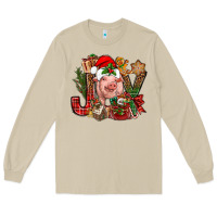 Mushroom joy christmas with pig bbs Long Sleeve Tee - BundleAndBundleShop