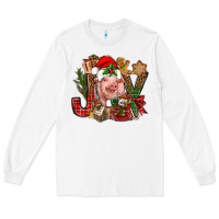 White joy christmas with pig bbs Long Sleeve Tee - BundleAndBundleShop