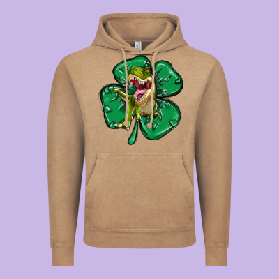 Dinosaur St Patricks Day Vintage Hoodie Designed By Maliassmallbusiness