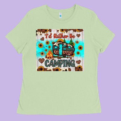 I’d Rather Be Camping Ladies Tee Designed By Jahusdesignshop