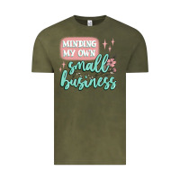 Vintage Olive minding my own small business Vintage Tee - MaliasSmallBusiness