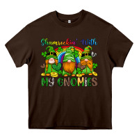 Chocolate Brown shamrockin with my gnomies Heavy Core Tee - Artiststas