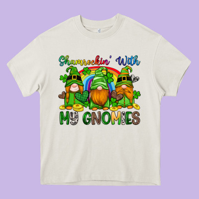 Shamrockin With My Gnomies Heavy Core Tee Designed By Artiststas