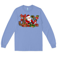 Colony Blue joy christmas with santa bbs Long Sleeve Tee - BundleAndBundleShop