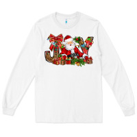 White joy christmas with santa bbs Long Sleeve Tee - BundleAndBundleShop