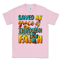 Bubblegum Pink saved by grace through faith Classic Tee - NancyCooperArtShop