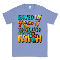 Colony Blue saved by grace through faith Classic Tee - NancyCooperArtShop