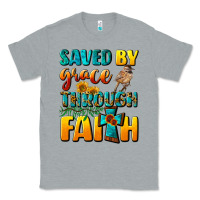 Heather Grey saved by grace through faith Classic Tee - NancyCooperArtShop