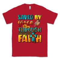 Red saved by grace through faith Classic Tee - NancyCooperArtShop