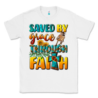 White saved by grace through faith Classic Tee - NancyCooperArtShop