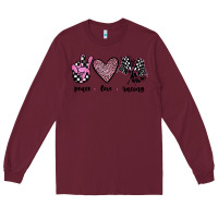 Burgundy peace love racing Long Sleeve Tee - JahusDesignShop