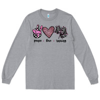 Heather Grey peace love racing Long Sleeve Tee - JahusDesignShop