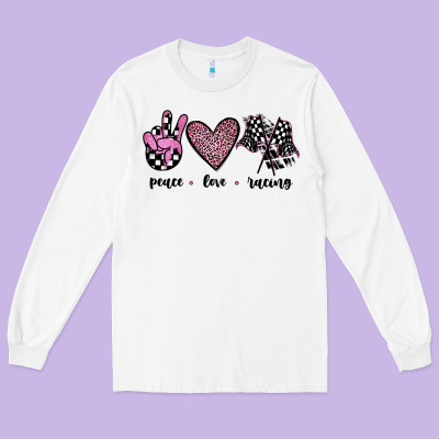 Peace Love Racing Long Sleeve Tee Designed By Jahusdesignshop