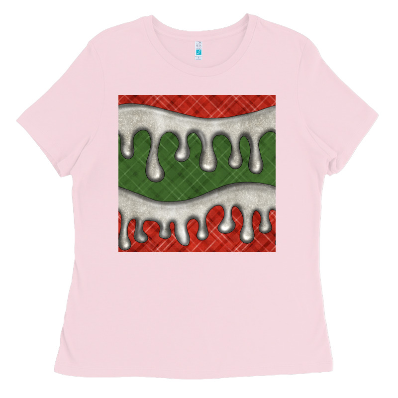 Christmas Plaid And White Glitter Snow Seamless Pattern Ladies Tee by BundleAndBundleShop | Teevron