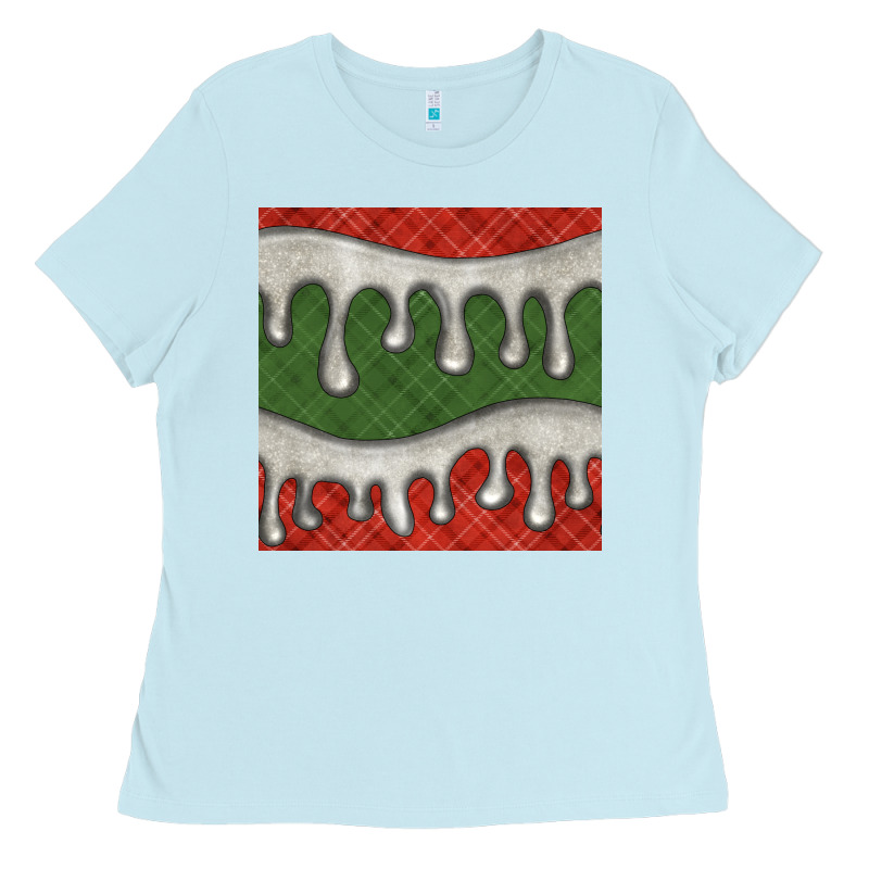 Christmas Plaid And White Glitter Snow Seamless Pattern Ladies Tee by BundleAndBundleShop | Teevron