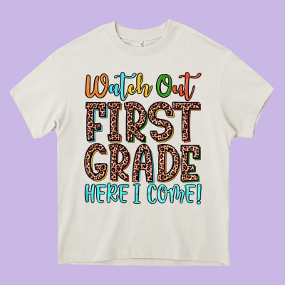 Watch Out First Grade Here I Come! Heavy Core Tee Designed By Jahusdesignshop