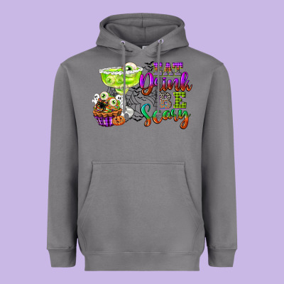 Eat Drink And Be Scary Heavyweight Hoodie Designed By Cowgirlartshop