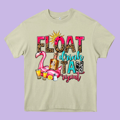 Float Drink Tan Repeat Heavy Core Tee Designed By Adodesignshop