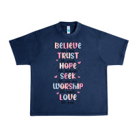 Navy believe like mary trust like joseph valentine s da Urban Heavy Tee - MaliasSmallBusiness