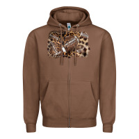 Chestnut Football background leopard Zipper Hoodie - NancyCooperArtShop