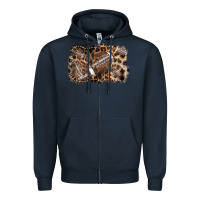 Navy Football background leopard Zipper Hoodie - NancyCooperArtShop