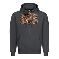 Smoke Football background leopard Zipper Hoodie - NancyCooperArtShop