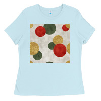 Baby Blue christmas points seamless pattern Ladies Tee - BundleAndBundleShop