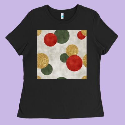 Christmas Points Seamless Pattern Ladies Tee Designed By Bundleandbundleshop
