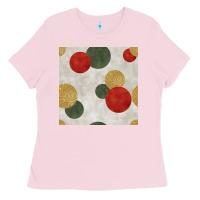 Bubblegum Pink christmas points seamless pattern Ladies Tee - BundleAndBundleShop