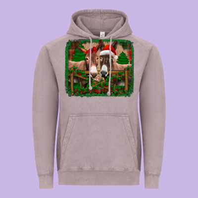 Christmas Donkeys Vintage Hoodie Designed By Jasminsmagicworld
