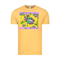 Vintage Mustard mardi gras lips Vintage Tee - MaliasSmallBusiness