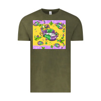 Vintage Olive mardi gras lips Vintage Tee - MaliasSmallBusiness
