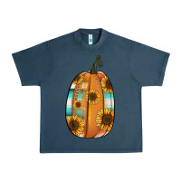 Midnight Navy Serape sunflower pumpkin Urban Heavy Tee - NancyCooperArtShop